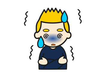 悪寒を感じる白人の若者