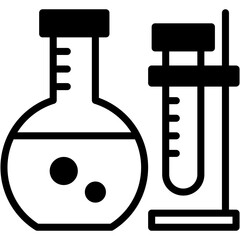 Vector icon Lab, Experiment, Chemistry, Flask, Scientific, Education