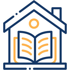 Vector icon Homeschooling, Learn, Education, Homework, Learning, Book