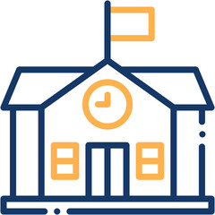 Vector icon School, Building, University, Campus, High School, Learn