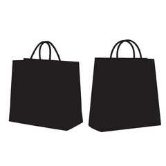 Black shopping bag isolated on white background
