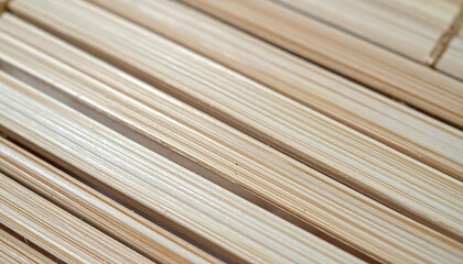 Bamboo Mat Texture Close Up Light Wood Pattern Background Surface