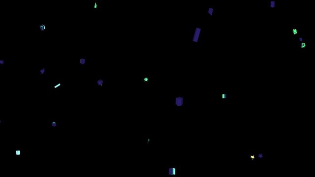 Happy New Year 2026 text animation with disintegration particle effects