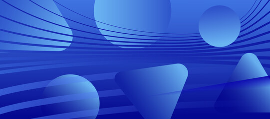 Abstract blue background with object shape and color gradation.