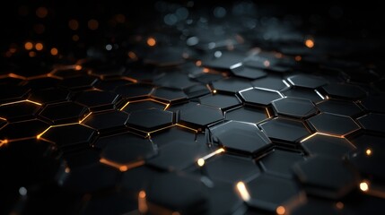 Obraz premium Futuristic Glow: High-Tech Hex Grid Interface