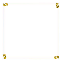 gold-colored frame with floral decorations.