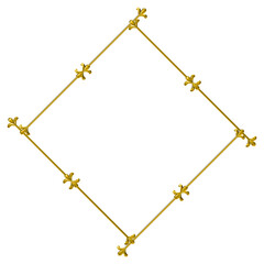 gold-colored frame with floral decorations.