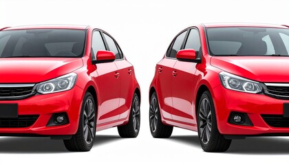 Fototapeta premium red car isolated on white