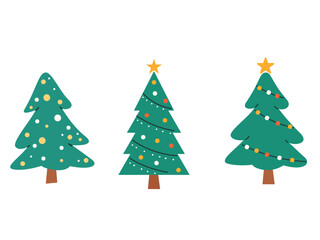 Christmas tree, cute decorated christmas tree, seasonal winter holidays