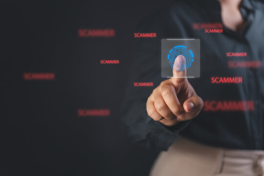Fingerprint authentication confronting scammers biometric identity verification for anti fraud, cybersecurity, and access control