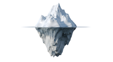 Majestic iceberg floats with clear reflection, symbolizing hidden depths, resilience, and environmental awareness in icy waterscapes, perfect for conservation projects
