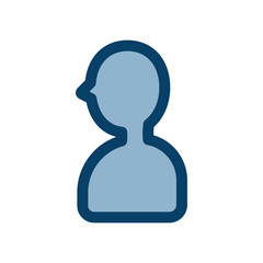 洗練された印象の人物を横顔で表現した、フラットデザインのベクターアイコンイラスト