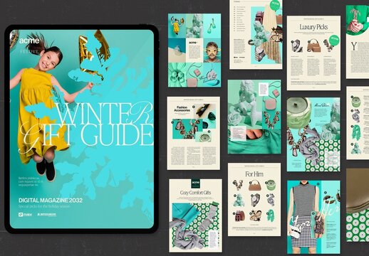 Winter Gift Template for Holiday Season Catalogs & Christmas Gift Guide Catalogs in Digital Format
