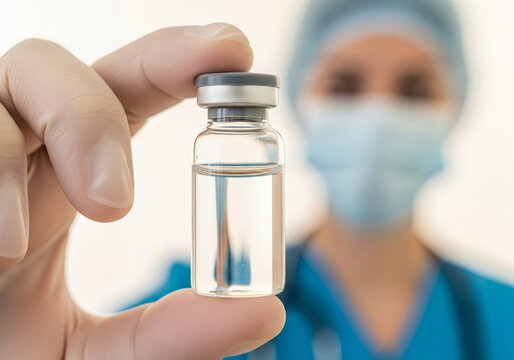 Close-Up of Vaccine Vial Held by Healthcare Worker — Medical
