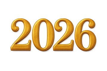 Golden 2026 number celebrating new year future design