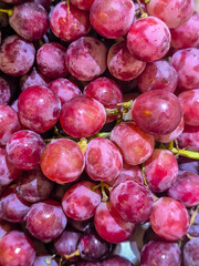 Ripe Red Grapes Cluster
