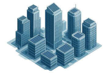 Obraz premium Solar-powered urban buildings: sustainable energy in modern architecture