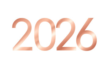 Rose gold 2026 year number transparent background