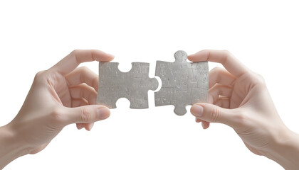 Partnership 2026 3D Realistic Hands Connecting Metallic Puzzle Pieces Symbolizing Collaboration, Trust, and Business Teamwork