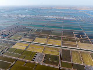 The view of the salt field，View of the salt field, Salt pan in the salt pool