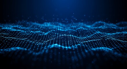 青色デジタル波動背景