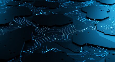 深青の回路基板テクスチャ