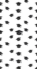 卒業帽シームレスパターン背景