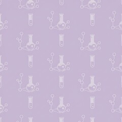 パステル紫の科学実験器具シームレスパターン