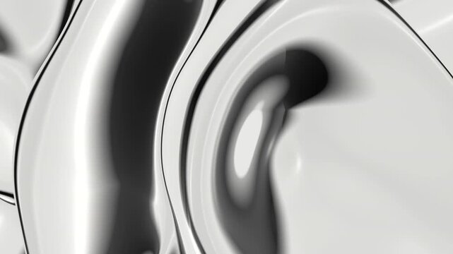 Abstract black and white deformed shape. Monochrome texture. Seamless animation loop. 3D animation. 4K. Ideal for uses as a cool background for titles, videos, animations, presentation, advertisement	