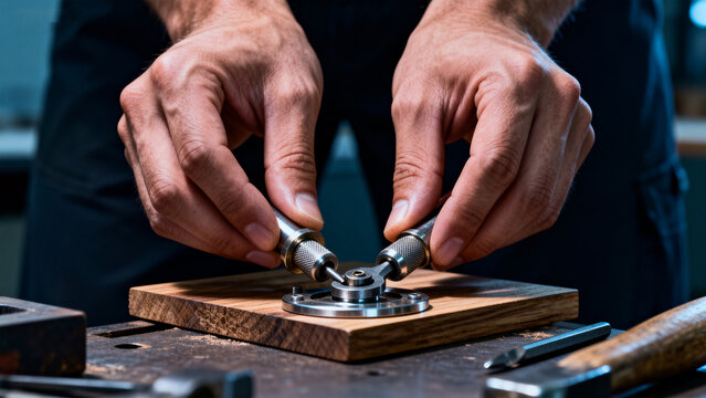Hands assembling mechanical parts