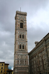 Campanile-bell tower of the Cathedral of Santa Maria del Fiore, Florence, Tuscany, Italy 