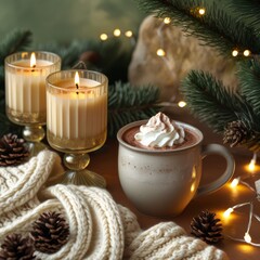 christmas still life with candle