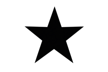 A simple graphic silhouette of a five-pointed black christmas star with sharp edges a clean and versatile element for any festive design isolated on transparent background