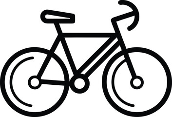 Fototapeta premium Vector art of simple black and white line art illustration of a bicycle