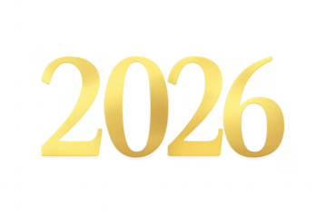 Golden 2026 year number celebrating future new year
