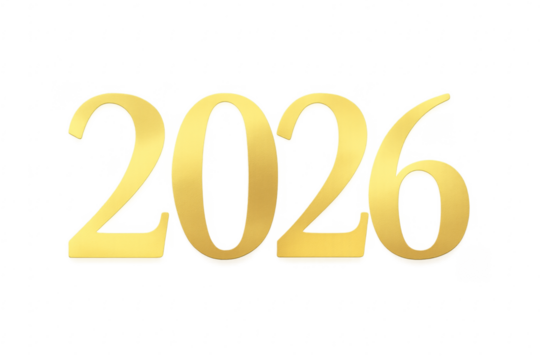 Golden 2026 year number celebrating future new year