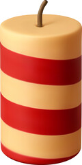 3D Striped christmas candle.