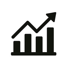 Minimalist Chart with Ascending Arrow Symbolizing Growth and Progress in Business and Financial Markets