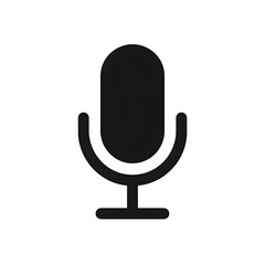 Sleek Microphone Icon for Podcasts, Recording and Audio Communication in Minimalist Style