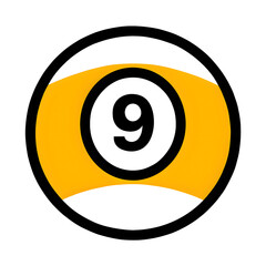 Billiard Ball Number 9 Icon Isolated