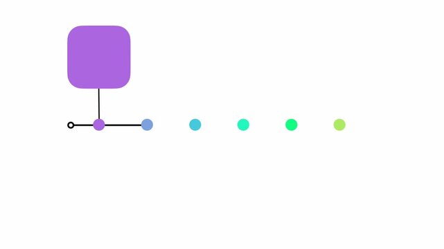 animated video of  6 and 7 steps  business infographics multicolor rectangle shape  for workflow, presentation, 4k animation