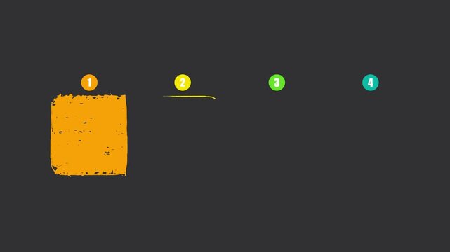 animated video of 4, 5 and 10 steps  business infographics multicolor rectangle shape  for workflow, presentation, 4k animation