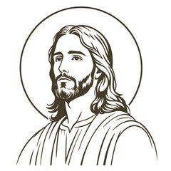 Lord Jesus Christ black and white style logotype.