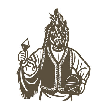 Typical dance suit "El Gueguense" or "Macho Raton" folklore of Nicaragua.