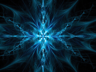 Dynamic Blue Abstract Design With Flowing Shapes