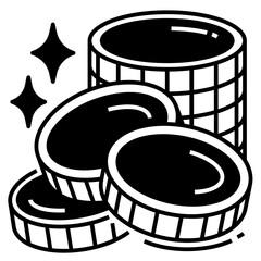 Dollar Coins Icon Glyph Style
