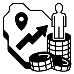 Gross Domestic Product Icon Glyph Style