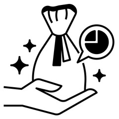 Profit Margin Icon Glyph Style