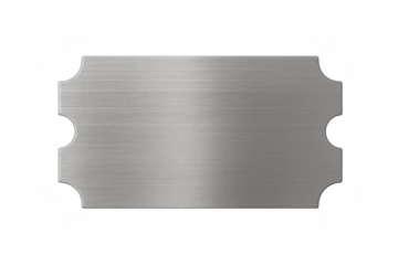 Empty brushed steel metal nameplate with transparent background