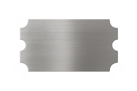 Empty brushed steel metal nameplate with transparent background - Powered by Adobe